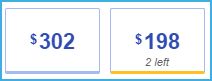 Number of seats left on a flight booking. 