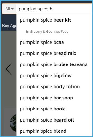 pumpkin spice search results
