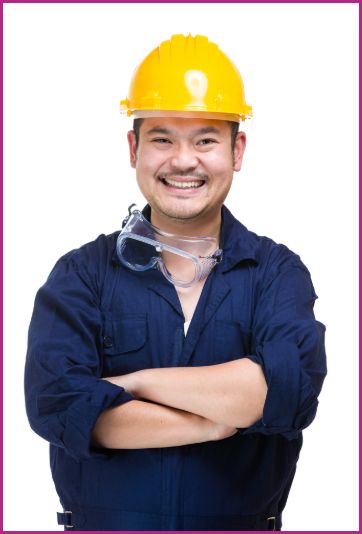 Smiling construction worker