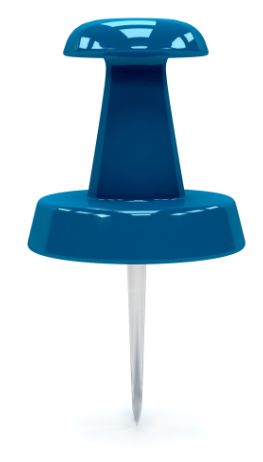 A blue Tack on white background