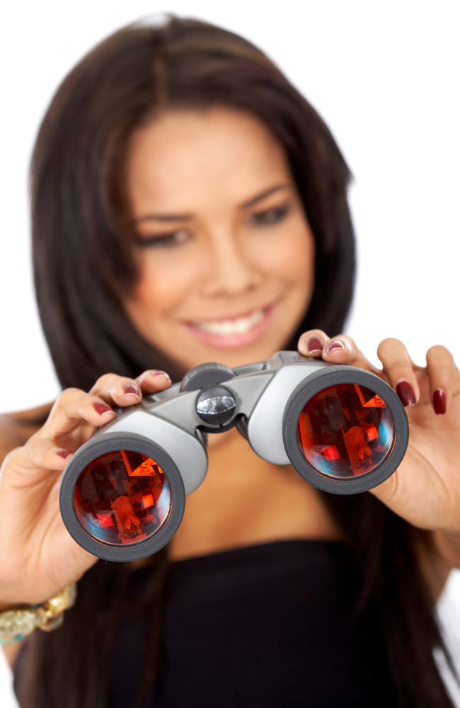 business woman with binoculars